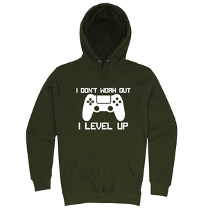  "I Don't Work Out, I Level Up - Video Games" hoodie, 3XL, Vintage Black
