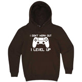  "I Don't Work Out, I Level Up - Video Games" hoodie, 3XL, Chestnut