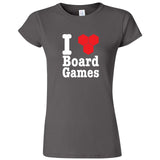  "I Love Board Games" women's t-shirt Charcoal