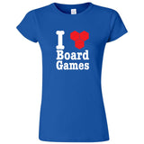  "I Love Board Games" women's t-shirt Royal Blue