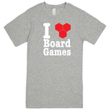  "I Love Board Games" men's t-shirt Heather Grey