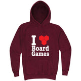  "I Love Board Games" hoodie, 3XL, Vintage Brick