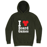  "I Love Board Games" hoodie, 3XL, Vintage Olive