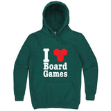  "I Love Board Games" hoodie, 3XL, Teal