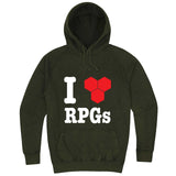  "I Love RPGs" hoodie, 3XL, Vintage Olive