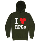  "I Love RPGs" hoodie, 3XL, Army Green
