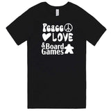  "Peace, Love, and Board Games" men's t-shirt Black