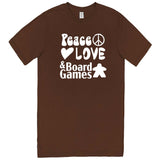  "Peace, Love, and Board Games" men's t-shirt Chestnut