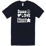 "Peace, Love, and Board Games" men's t-shirt Navy