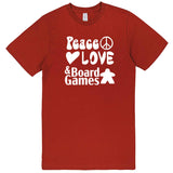  "Peace, Love, and Board Games" men's t-shirt Paprika