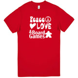  "Peace, Love, and Board Games" men's t-shirt Red
