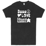  "Peace, Love, and Board Games" men's t-shirt Vintage Black