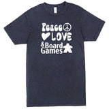  "Peace, Love, and Board Games" men's t-shirt Vintage Denim