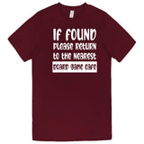  "If Found, Please Return to the Nearest Board Game Café" men's t-shirt Burgundy