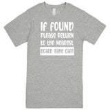  "If Found, Please Return to the Nearest Board Game Café" men's t-shirt Heather Grey