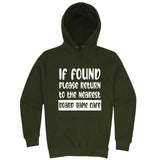  "If Found, Please Return to the Nearest Board Game Café" hoodie, 3XL, Army Green
