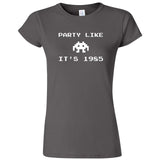  "Party Like It's 1985 - Space Alien" women's t-shirt Charcoal