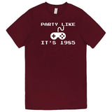  "Party Like It's 1985 - Video Games" men's t-shirt Burgundy