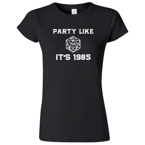  "Party Like It's 1985 - RPG Dice" women's t-shirt Black