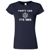  "Party Like It's 1985 - RPG Dice" women's t-shirt Navy Blue