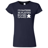  "I'd Rather Be Playing Board Games" women's t-shirt Navy Blue