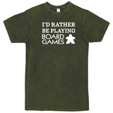  "I'd Rather Be Playing Board Games" men's t-shirt Vintage Olive
