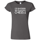  "I'd Rather Be Playing Chess" women's t-shirt Charcoal