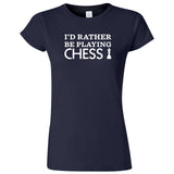  "I'd Rather Be Playing Chess" women's t-shirt Navy Blue