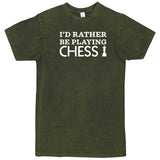  "I'd Rather Be Playing Chess" men's t-shirt Vintage Olive