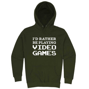  "I'd Rather Be Playing Video Games" hoodie, 3XL, Vintage Black