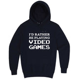  "I'd Rather Be Playing Video Games" hoodie, 3XL, Navy