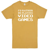  "I'd Rather Be Playing Video Games" men's t-shirt Vintage Mustard