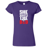  "She Wants the D&D" women's t-shirt Purple