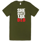  "She Wants the D&D" men's t-shirt Army Green