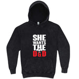  "She Wants the D&D" hoodie, 3XL, Vintage Black
