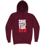  "She Wants the D&D" hoodie, 3XL, Vintage Brick