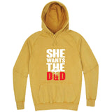  "She Wants the D&D" hoodie, 3XL, Vintage Mustard