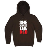  "She Wants the D&D" hoodie, 3XL, Chestnut