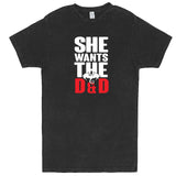 "She Wants the D&D" men's t-shirt Vintage Black