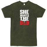  "She Wants the D&D" men's t-shirt Vintage Olive