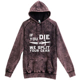  "If You Die We Split Your Gear, Sword" hoodie, 3XL, Vintage Cloud Black