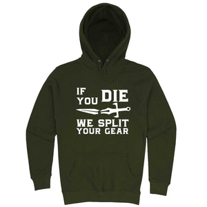  "If You Die We Split Your Gear, Sword" hoodie, 3XL, Vintage Black