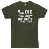  "If You Die We Split Your Gear, Sword" men's t-shirt Vintage Olive