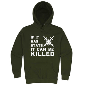  "If It Has Stats It Can Be Killed" hoodie, 3XL, Vintage Black