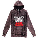  "Video Games Don't Make Me Violent, Lag Does" hoodie, 3XL, Vintage Cloud Black