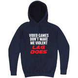  "Video Games Don't Make Me Violent, Lag Does" hoodie, 3XL, Vintage Denim