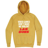 "Video Games Don't Make Me Violent, Lag Does" hoodie, 3XL, Vintage Mustard