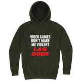  "Video Games Don't Make Me Violent, Lag Does" hoodie, 3XL, Vintage Olive