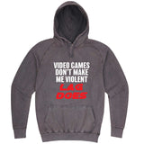  "Video Games Don't Make Me Violent, Lag Does" hoodie, 3XL, Vintage Zinc