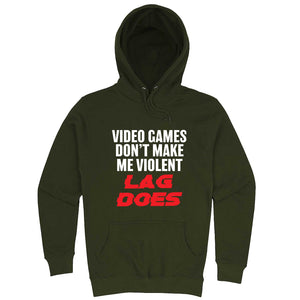  "Video Games Don't Make Me Violent, Lag Does" hoodie, 3XL, Vintage Black